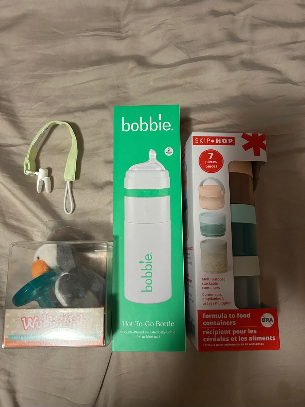 Hot-To-Go Baby Bottle - White & Green